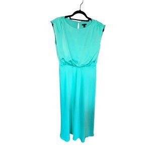 Ann Taylor Womens Sleeveless Aqua Midi Dress Size 4P